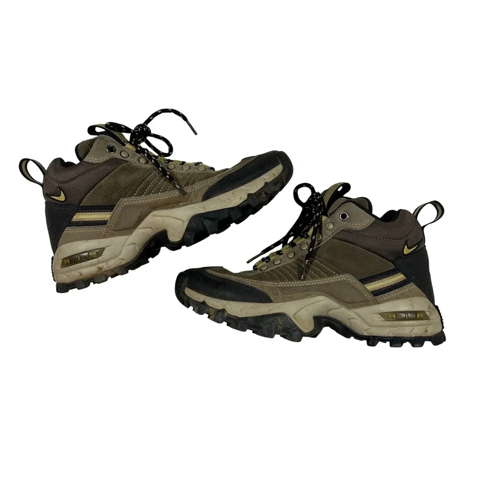Vintage Nike ACG Air Hiking Boots Shoe Mens 8 Brown Tan Waterproof Leather Trail